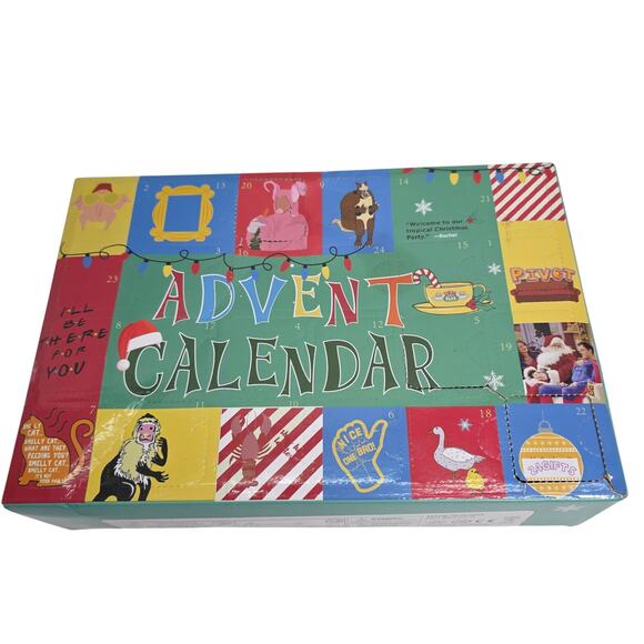 Christmas Advent Calendar 24 Pairs Of Friends Theme  Socks Count Down - Picture 1 of 12
